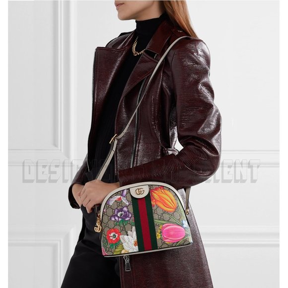 GUCCI Ophidia GG Marmont logo Supreme Flora white leather crossbody Shoulder Bag - Picture 7 of 15